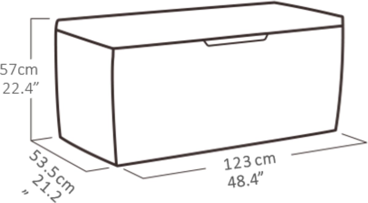 Keter Springwood Opbergbox - 305L - 123x53,5x57cm – Grafiet | bol.com