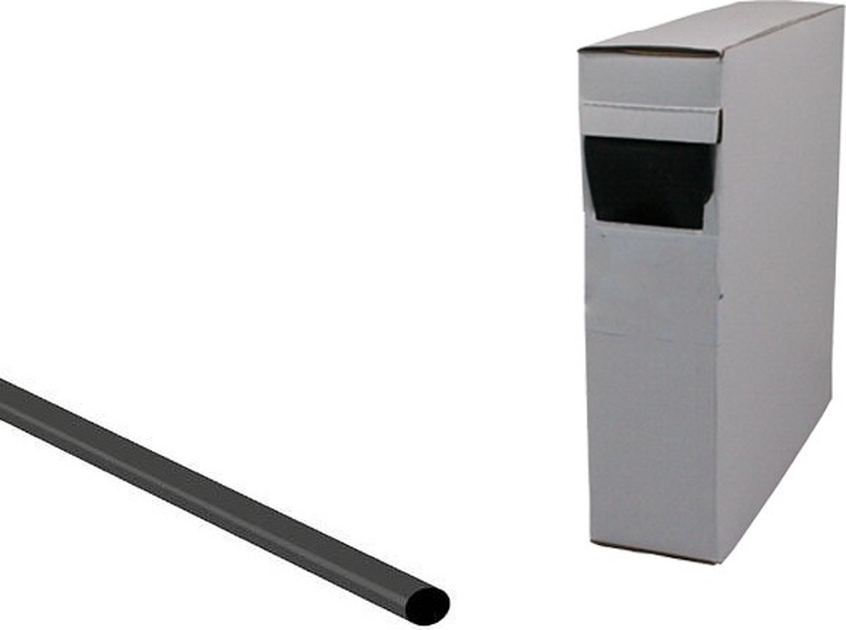 Krimpkous - 2:1 - 3,2 naar 1,6mm - 15 meter - Zwart