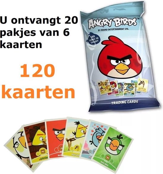 Afbeelding van het spel Angry Birds trading cards / ruilkaarten 120 stuks (20 pakjes van 6 stuks)