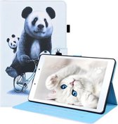 Voor Samsung Galaxy Tab A 8.0 2019 SM-T290/SM-T295 Animal Patroon Horizontale Flip Lederen Case met Houder & Kaartsleuven & Fotolijst (Fietsende Panda)