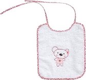 Interbaby Slabbetje Beer Junior 30 X 25 Cm Katoen Roze/wit