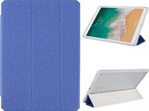 Hoes geschikt voor iPad 2021 / 2020 / 2019 (9e/8e/7e Generatie / 10.2 inch) Blauw Tri-fold Fabric Stof shockproof silicone case