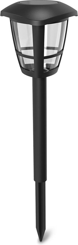 LED Priklamp met Zonne-energie - Igia Nina - 0.06W - Warm Wit 3000K - Mat Zwart - Kunststof
