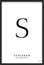 Poster Letter S Schiedam A2 - 42 x 59,4 cm (Exclusief Lijst)