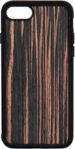 Apple Iphone 7 / 8 / SE (2020) Houten GSM Hoesje Coromandel Hout Shockproof TPU Case Hoes Uniek Design Telefoon Zwart Protection Geschenk Kerstmis Vaderdag Moederdag Verjaardag