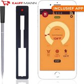 Kauffmann - Bluetooth Vlees Thermometer - 30 Meter - BBQ Accesoires - Keuken Thermometer - Vleesthermometer - Draadloos - Bluetooth - Barbecue - Met Gratis App - Geschikt Voor Oven