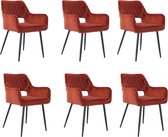 Bronx71® Velvet eetkamerstoel Mika koper - Eetkamerstoelen set van 6