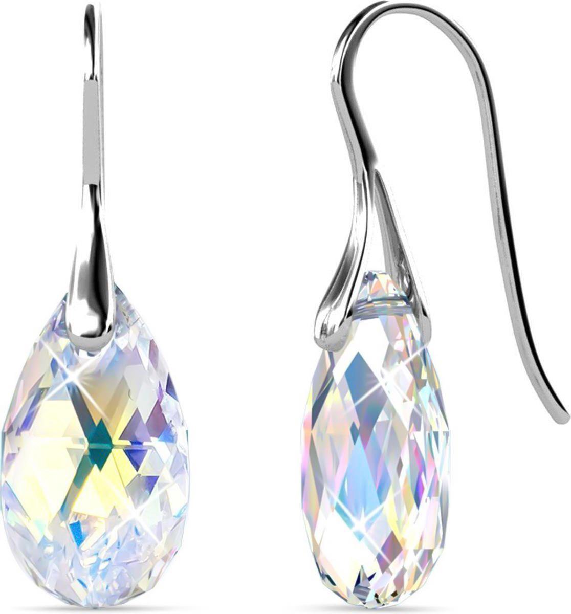 Shoplace Oorbellen dames met Swarovski kristallen - Druppel - 18K Witgoud verguld - Oorhangers - Swarovski oorbellen - Cadeauverpakking - Valentijn cadeautje voor haar
