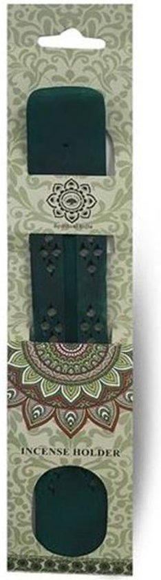 Arabian Nights Wierookhouder - Vintage turquoise - Hout - 26 x 3 x 1 cm - Set van 2 - Ibiza Wierook houder / Wierookbrander - Incense holder