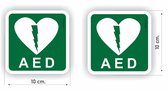 AED pictogram sticker set 2 stuks.