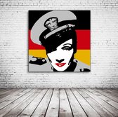 Marlène Dietrich Pop Art Canvas - 100 x 100 cm - Canvasprint - Op dennenhouten kader - Geprint Schilderij - Popart Wanddecoratie