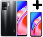 Hoesje Geschikt voor OPPO A94 Hoesje Siliconen Case Met Screenprotector - Hoes Geschikt voor OPPO A94 Hoes Siliconen - Transparant