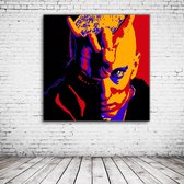 Pop Art Eminem Acrylglas - 100 x 100 cm op Acrylaat glas + Inox Spacers / RVS afstandhouders - Popart Wanddecoratie Acrylglas - 100 x 100 cm op 5mm dik Acrylaat glas + Inox Spacers