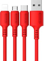 SOMOSTEL - oplaadkabel - USB - Apple Lightning - fast charge - 1.2m - rood