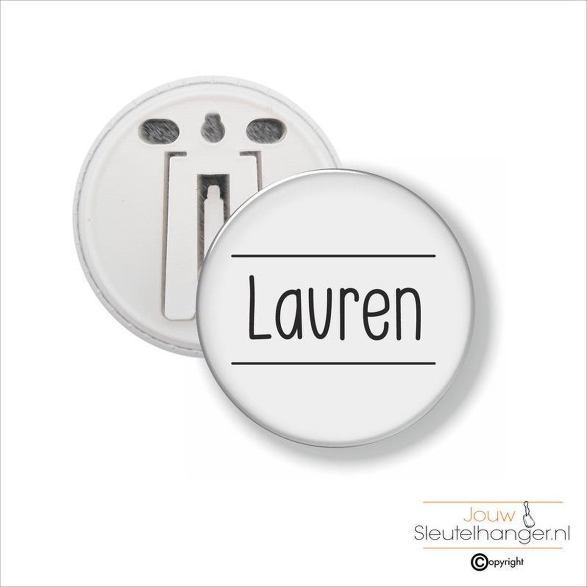 Afbeelding van product MC Living  Button Met Clip 58 MM - Lauren