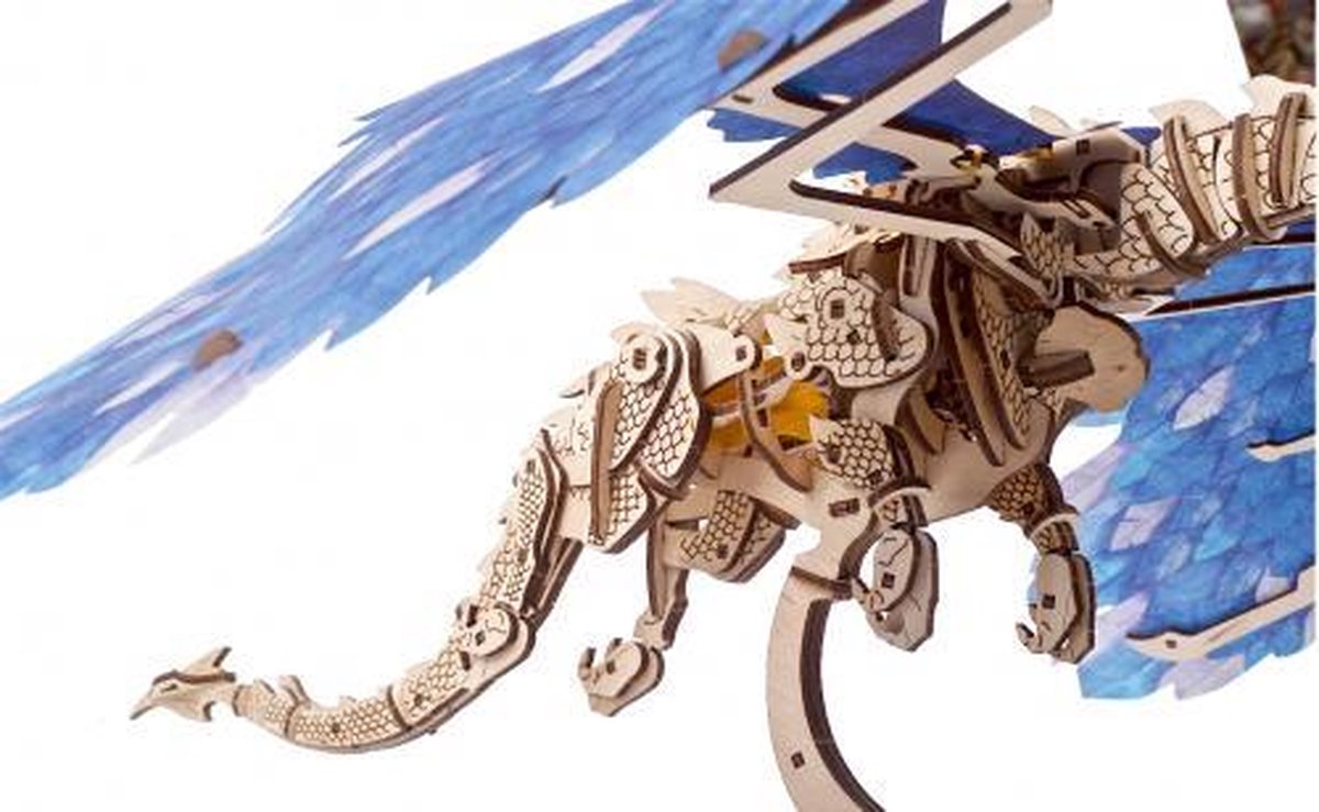 UGEARS 3D Modelbouw - Stormdraak - Mechanisch Bouwpakket Hout - Educatief Speelgoed — afbeelding 2