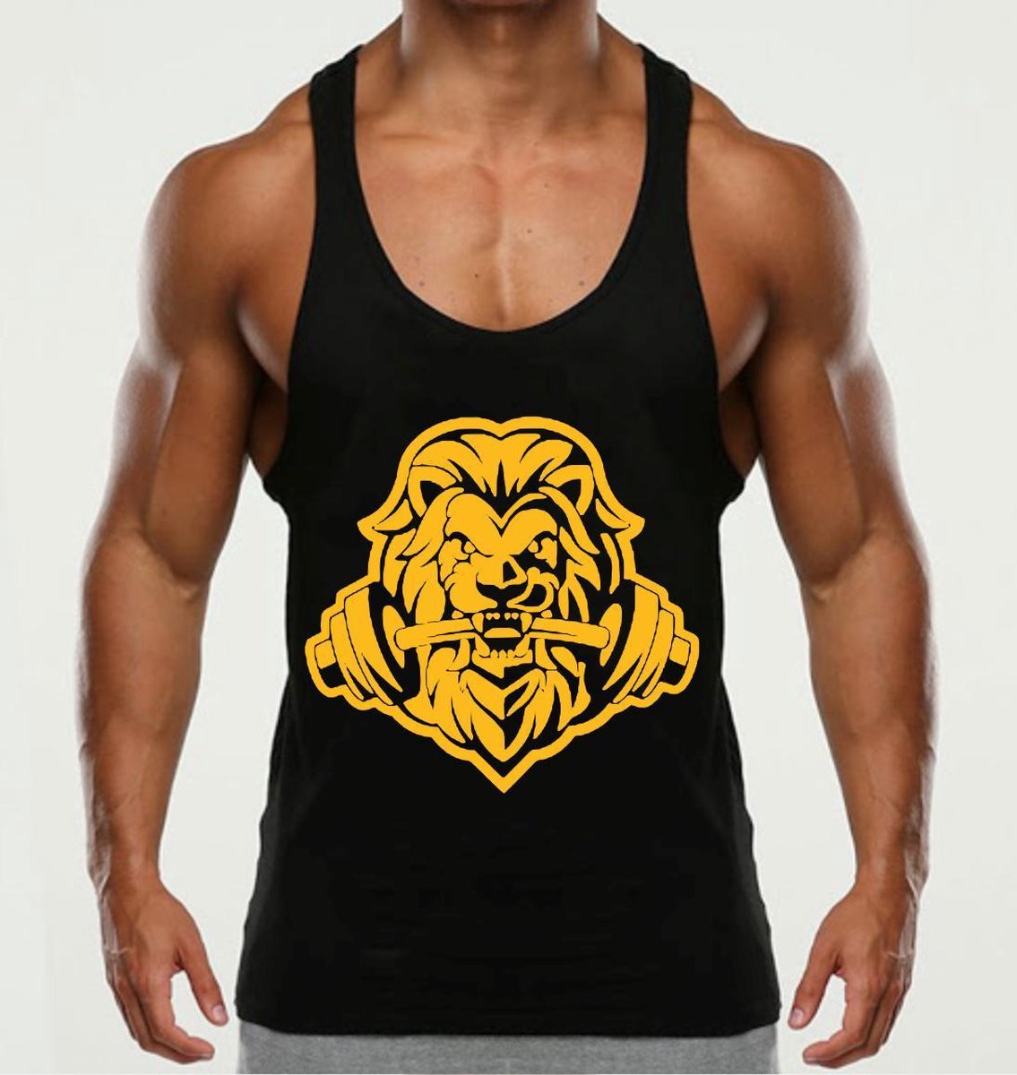 Tank top - stringer - gym - fitness - Lion - large - bodybuilding | bol.com