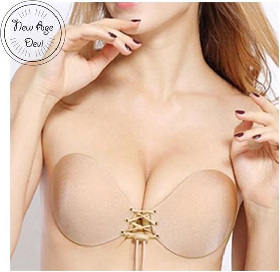 New Age Devi Strapless Bra - Zelfklevende BH - Rugloze Bh - Push-Up Beha - Plakbeha - Herbruikbaar - Beige - Cup B