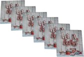 Wegwerp servetten kerst - Wit / Rood - Papier - 33 x 33 cm - 3 laags