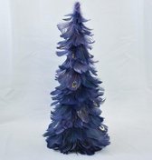 Veren (kerst)boom - blauw met gouden glitter detail - 45 x Ø 18 cm - kunststof