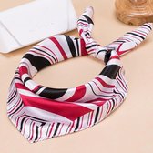 Emilie scarves- sjaal - zwart rood wit - satijn - 50*50 CM
