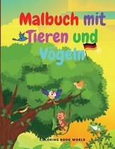 Malbuch mit Tieren und Voegeln