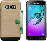 Hoesje CardSkin - Hoesje met Pashouder - Kaarthouder - Telefoonhoesje voor Samsung Galaxy J5 (2016) - Goud