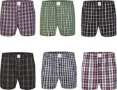 MG-1 Wijde Boxershorts Heren Geruit 6-Pack D626 Multipack - Maat XL - Losse boxershort heren