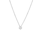 YO&NO - Ketting - Witgoud - Anker - Diamant - 1,0 mm -  41 - 43 - 45 cm - Sieraden vrouw - 14k - 585 goud