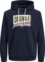 Jack & Jones Hoodie Navy print (Maat: 5XL)