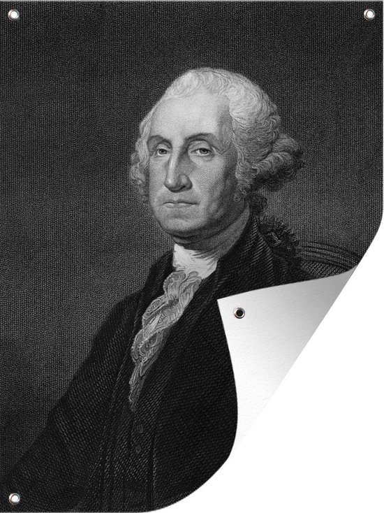 Tuinposter - Tuindoek - Tuinposters buiten - Een illustratie van een portret van Washington - 90x120 cm - Tuin