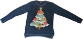 Kersttrui - Kerstboom met kerstballen - Donkerblauw - Polyester - Maat L - Foute kersttrui - Christmas sweater – Kersttrui - Kerst cadeau – Kerstcadeau – Kerstmis - Wollen trui – T