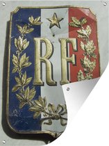 Tuin decoratie Een metalen bord uit de Franse revolutie - 30x40 cm - Tuindoek - Buitenposter