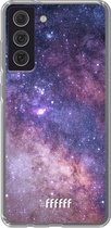 6F hoesje - geschikt voor Samsung Galaxy S21 FE -  Transparant TPU Case - Galaxy Stars #ffffff