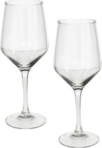 12x Stuks wijnglazen transparant 560 ml - Wijnglas voor rode en witte wijn op voet