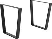 Trapeziumpoot tafelpoot 75-55x72 cm set van 2 tot 100 kg zwart mat