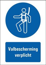 Valbescherming verplicht tekststicker 420 x 297 mm (A3)