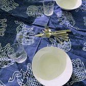 Tafelkleed Blauw Olifant Kleed Bedsprei Sprei Wandkleed