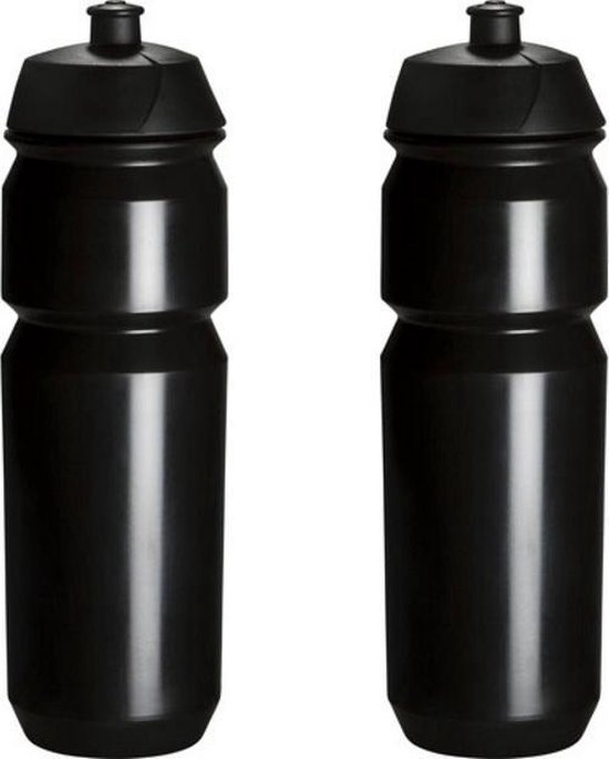 set Bidonnen met aluminium bidonhouders - bestaande uit 2x 750ml Tacx Shiva bidons met bidonhouder - Zwart — afbeelding 2