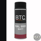 BTC-Line alkydlak mat zwart (RAL 9005) - 400 ml