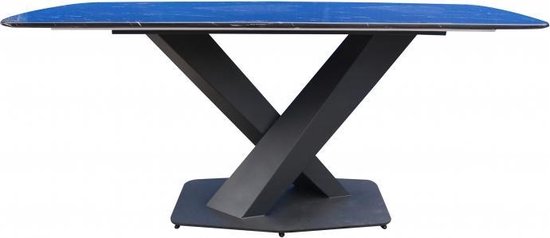 OHNO Furniture Assen Eettafel - Tafel, Marmer, Blauw, Zwart | bol.com