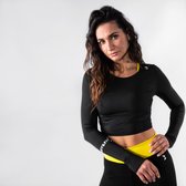 Body & Fit Perfection Stretch Cropped Top - Sportshirt Dames - Lange mouwen - Maat: S - Zwart