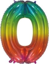 Wefiesta Folieballon Nummer 0 66 Centimeter Regenboog