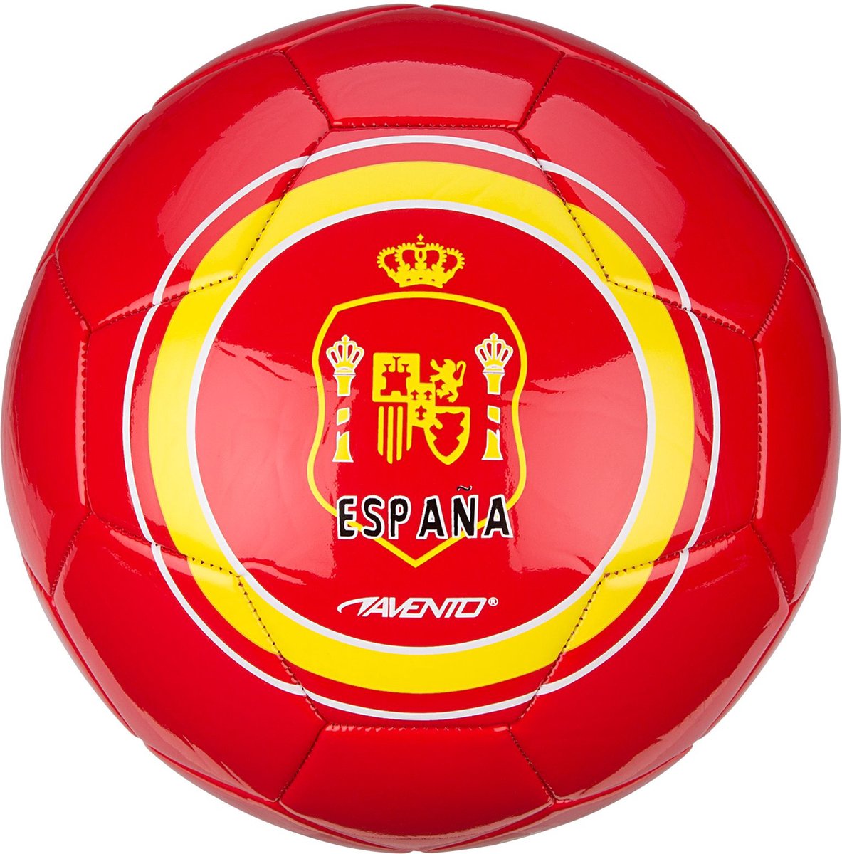 1183x1200.jpg Avento Voetbal Glossy - World Soccer - Rood/Geel - Spanje - Maat 5 - ⌀ ca. 22 cm - Afbeelding 1