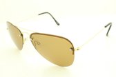 Pilotenbril met goud montuur en bruine glas. S - 1312. Gepolariseerd.