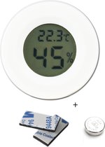Tool Meister TM2 - Thermometer & Hygrometer - Luchtvochtigheidsmeter voor Binnen/Koelkast - Wit - Incl batterijen