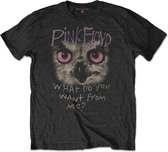 Pink Floyd Heren Tshirt -S- Owl - WDYWFM? Zwart