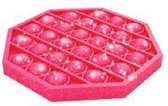 Pop it Glitter Fidget Toy Zeshoek Rood