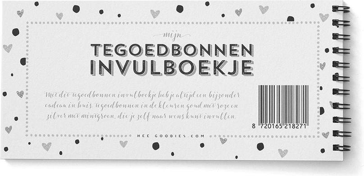 Tegoedbonnen boekje invulbaar algemeen blanco luxe parelmoer waardecheque  coupon... | bol.com