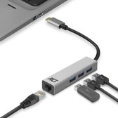 USB C naar Ethernet adapter 5 Gbps – 3-port USB 3.0 – Internet LAN netwerkkabel 10/100/1000 Mbps – ACT AC7055
